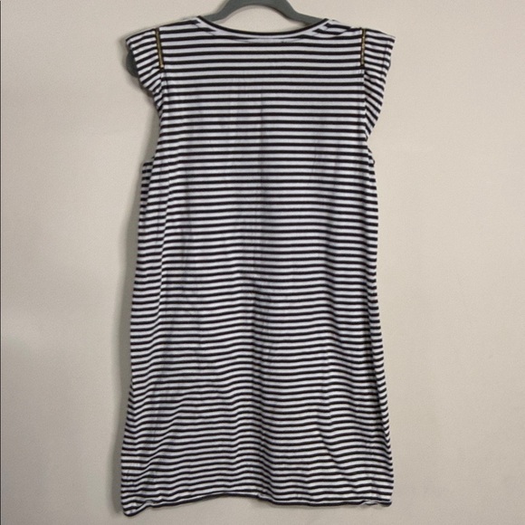 Michael Micheal Kors green and White Striped Sleeveless Dress with Gold Trim - Picture 5 of 5